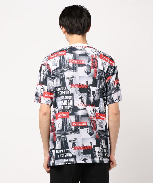 STYLEBLOCK tシャツ 韓国ストリートロゴエンボスプリントビッグ