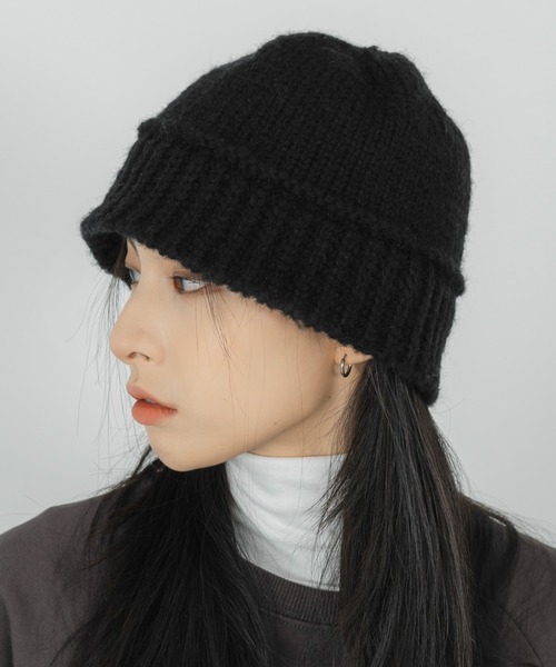 FOLLOWIN 帽子 ハット ポイントラインニットバケットハット レディース