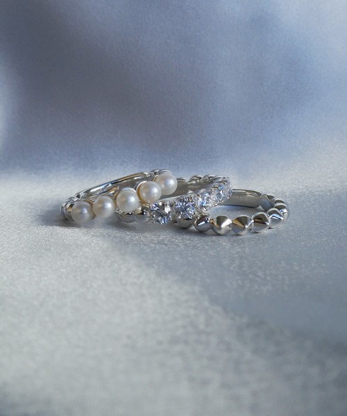 e.m. 指輪 リング 「再入荷」SILVER925ジルコニアボール一文字