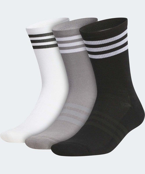 adidas 靴下 3P クルー丈 クッションソックス「adidas Golf