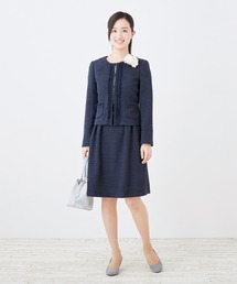 CARETTE セットアップ ミックスツイードジャケットとワンピース
