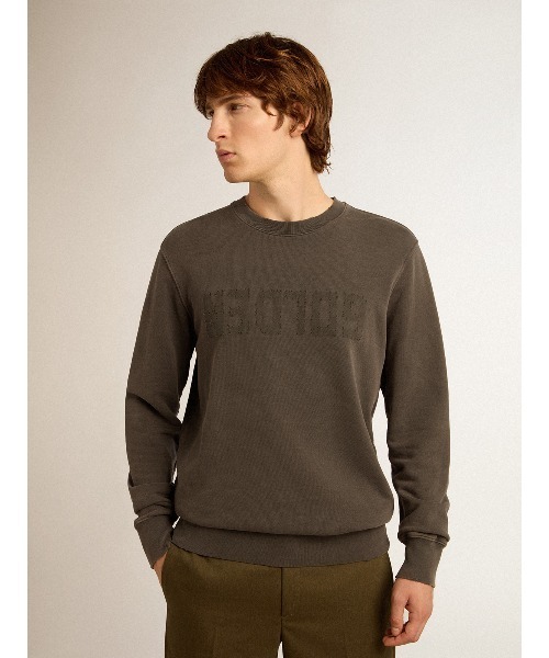 トレーナー スウェット GOLDEN M S REGULAR SWEATSHIRT DISTRESSED COTTON JERSEY メンズの画像