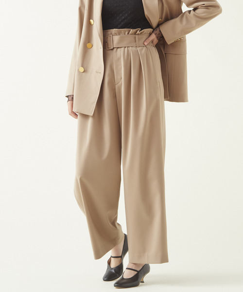 martinique（マルティニーク） パンツ ベルトつきタックパンツ