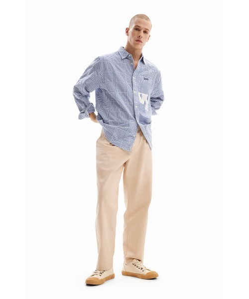 Desigual シャツ パッチワーク ストライプ メンズ : ZOZOTOWN