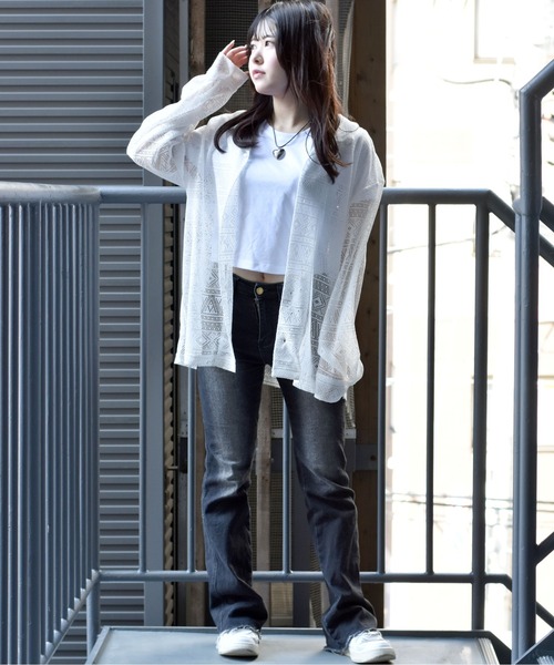 シアーコンビオーバーシャツ SERACE（セラス）の「【SERACE】Oversize side cord sheer shirt