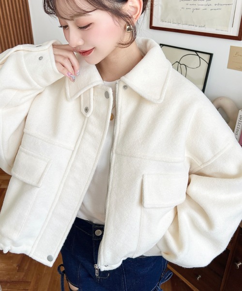 moment+ ミリタリージャケット モッズコート フェイクウールモッサ2WAY