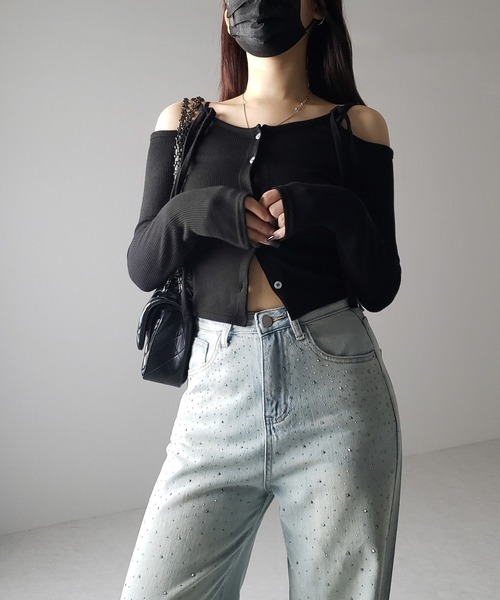 シルバー ストレートデニム レディース me+em select ジーンズ デニム デニムパンツ 「 選べる3サイズ