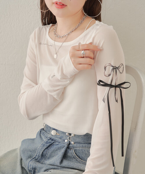 Chico（チコ） tシャツ リボンシアーT レディース : ZOZOTOWN Yahoo!店