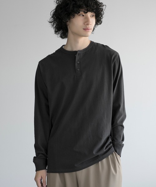 aimoha tシャツ men CLASSIC HENLEY LONG SLEEVE メンズ : ZOZOTOWN