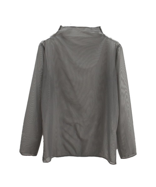 tシャツ ハイネックシアートップ／high neck sheer top モックネック 長袖 シースルー メッシュ オーガンジー 透け感 インナー シ ハイネックシアートップ／high neck sheer top モックネック