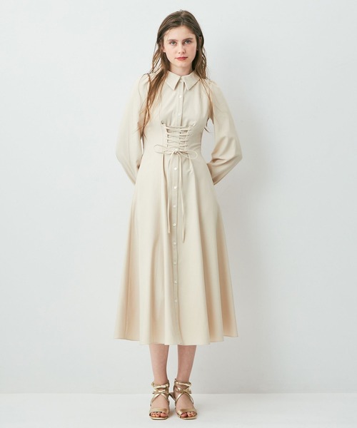 新品 DEICY レースミックスフレアワンピース ブラック （レース