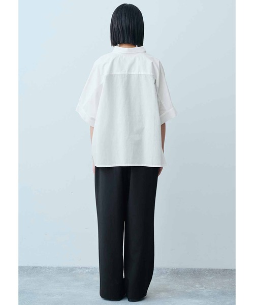 ブラウス シャツ ＴＨＲＥＥ　ＦＩＦＴＹ　ＳＴＡＮＤＡＲＤ　こだわり生地でつくったワイドシルエットシャツ「オフホワイト」 レディース THREE FIFTY STANDARD こだわり生地でつくったワイドシルエット