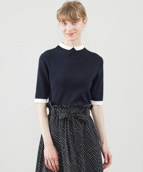 在庫処分 激安 食品 セーター ニット PHILOSOPHY MACKINTOSH Cleric Knit半袖 Collar トップス