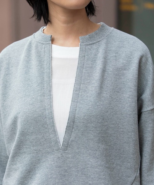 tシャツ フレンチテリー×ニットジャージドッキングプルオーバー レディース Munich tシャツ フレンチテリー×ニットジャージドッキングプル
