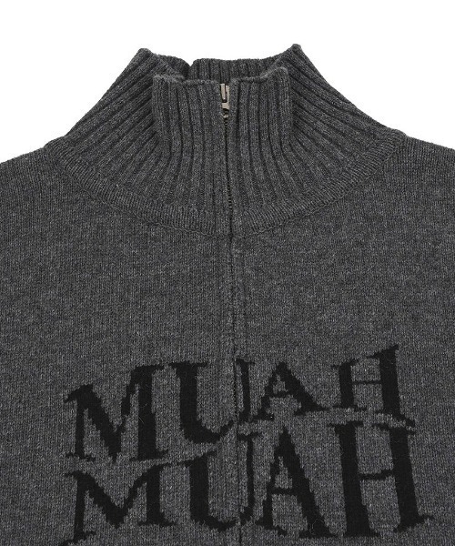 パーカー A'GEM/9 × .kom 「muah muah/ムーアムーア」 LAMBSWOOL JACQUARD KNIT ZIPUP/ラムウールジ パーカー A'GEM/9 × .kom 「muah muah/ムーアムーア」 LAMBSWOOL