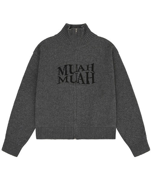 パーカー A'GEM/9 × .kom 「muah muah/ムーアムーア」 LAMBSWOOL JACQUARD KNIT ZIPUP/ラムウールジ パーカー A'GEM/9 × .kom 「muah muah/ムーアムーア」 LAMBSWOOL