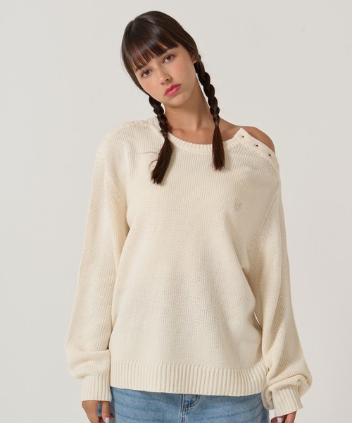 じゅん購入取引 TINA：JOJUN（ティーナジョジュン） ニット セーター エンブレム付き