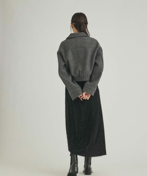 極美品 FABRIQUE グレー ブルゾン ジャケット ウール 38 グッチ ウールカシミヤ テーラードジャケット グレー 382378