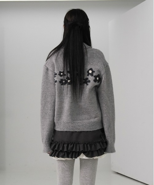 gossip!ロサンゼルス ニット セーター Y2K レトロ 小花柄ニットダブル