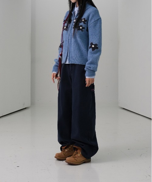 gossip!ロサンゼルス ニット セーター Y2K レトロ 小花柄ニットダブル