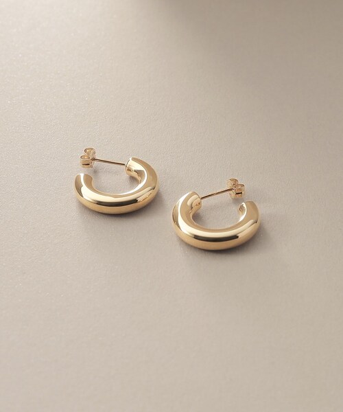 COCOSHNIK（ココシュニック） ピアス K10中空ボリューム フープピアス 