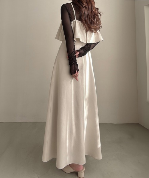 Meiru ワンピース ビスチェ風セミフレアキャミワンピース : ZOZOTOWN