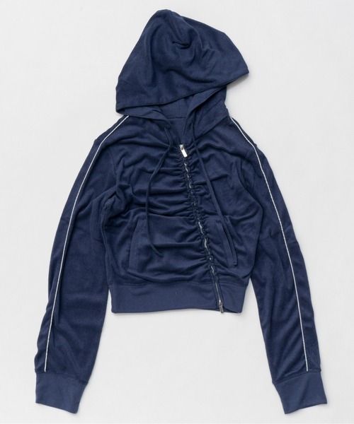 パーカー Gather Pile Fabric Short Length Hoodie/ギャザーパイルショートフーディー「MAISON SPECIAL MAISON SPECIAL パーカー Gather Pile Fabric Short Length