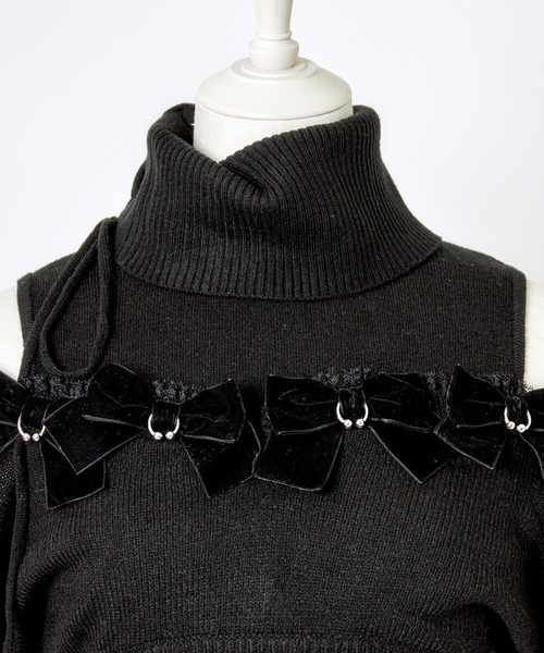 AVENCHUMU ワンピース Piercing Ribbon open shoulder one piece
