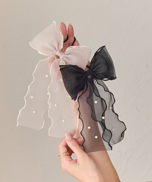 ファブリック ラインリボン ベビーヘアクリップ ヘアピン ヘアゴム リボン 楽天市場】ヘアリボン ロングリボン スカーフ ヘアゴム ヘア