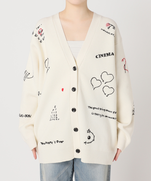 ハンド刺繍ラブカーディガン