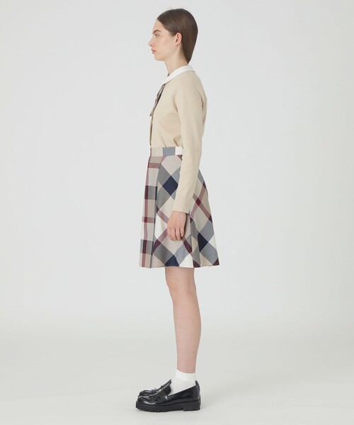 BLUE LABEL CRESTBRIDGE ツイルブークレーチェックスカート BLUE LABEL CRESTBRIDGE（ブルーレーベルクレストブリッジ） スカート