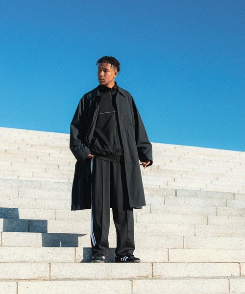 NUMERALS（ヌメラルズ） ステンカラーコート MEDIUM ブラック メンズ