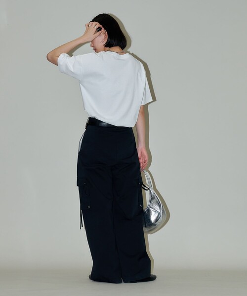 PUBLUX（パブリュクス） ワイドパンツ パンツ リボン付きワークワイド
