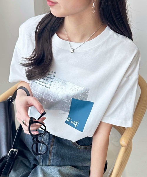 GeeRA（ジーラ） tシャツ 半袖 箔メタリック＆宇宙プリントオーバー