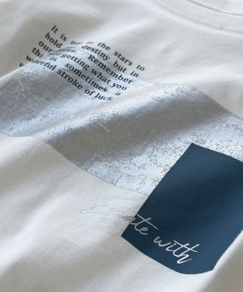 GeeRA tシャツ 箔メタリック＆宇宙プリントオーバーサイズ半袖Tシャツ