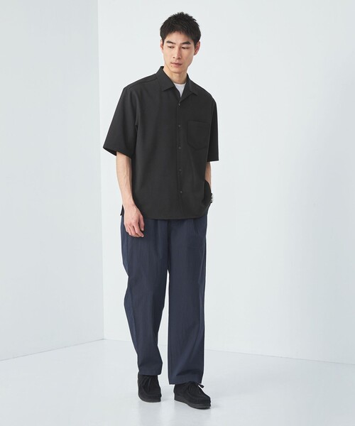 シャツ シャンブレー ツイル ジャストルーズ オープンカラー 半袖 シャツ -ストレッチ- メンズ | green label relaxing | 06