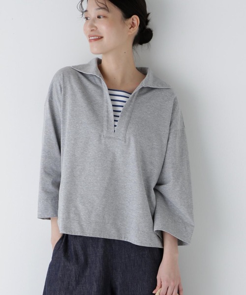 ◆【接触冷感】コットンポリエステルプレーティング天竺カットソー human woman tシャツ 「接触冷感」コットンポリエステルプレー