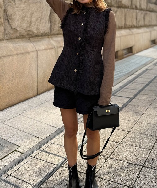 ST.ROONEY（セントルーニー） ベスト ジレ ツイードフリンジベスト「低