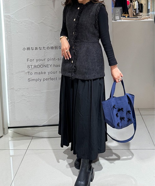 ST.ROONEY（セントルーニー） ベスト ジレ ツイードフリンジベスト「低