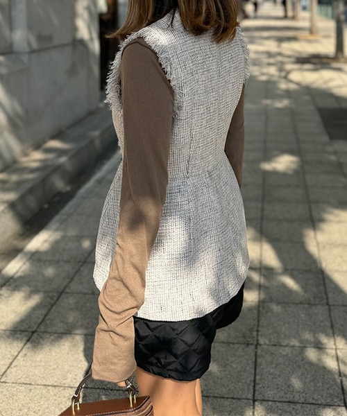 セントルーニー　フリンジジレ ST.ROONEY（セントルーニー） ベスト ジレ ツイードフリンジベスト「低
