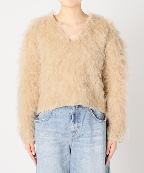 PLAGE ベージュ Vネック セーター 長袖 plage（プラージュ） Vネックニット - ベージュ レディース : ZOZOTOWN