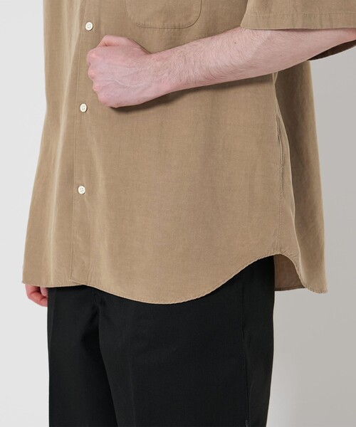 Steven Alan RAINPRINT シャツ　半袖　ルーズ　S　 日本製 Steven Alan＞ スラブ レギュラーカラー ショートスリーブ