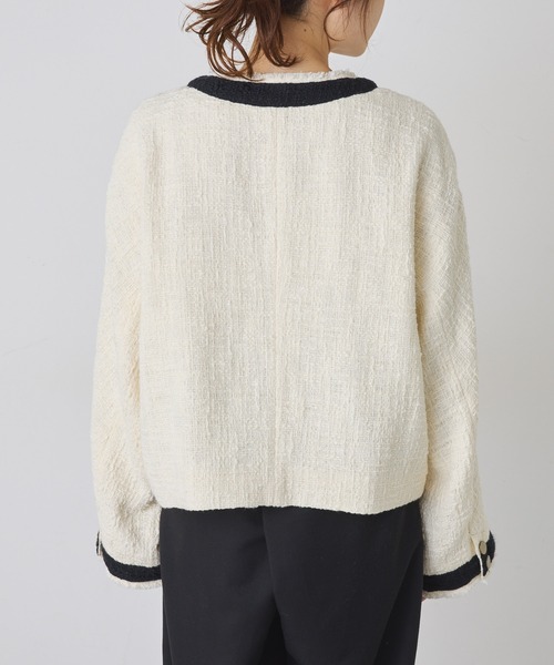 PUAL CE CIN」 ノーカラージャケット FREE ホワイト系その他