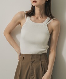 タンクトップ ノースリーブ ダブルストラップカップツキニットタンク レディース｜ZOZOTOWN Yahoo!店