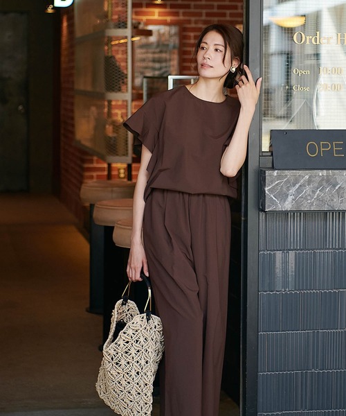 Jines（ジネス） ブラウス シャツ 半袖 4つの機能素材 ラッフル