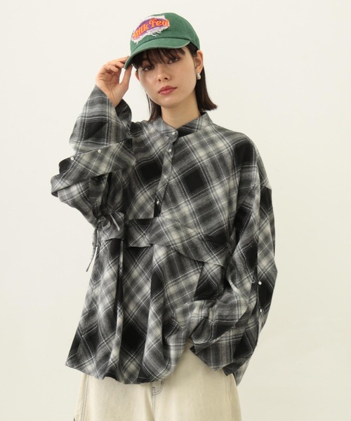 ブラウス シャツ RUFFLED TUNIC レディース