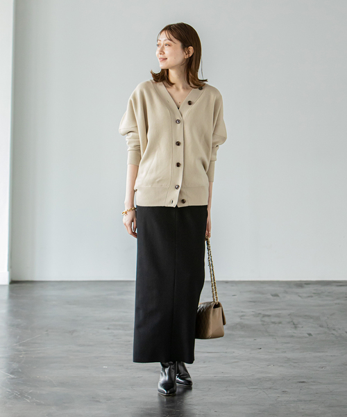 【美品】noble ロングニット　カーディガン Noble（ノーブル）の「ロングリブニットカーディガン（カーディガン