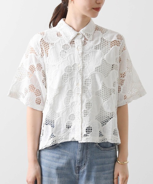 Torrazzo Donna ブラウス シャツ カットワークレースブラウス