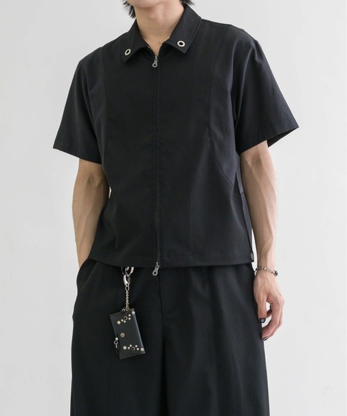 epnok シャツ 「EPNK」Eyelet zip up half shirt / アイレット