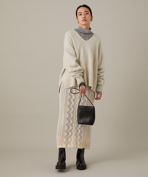 ADAM ET ROPE'（アダムエロペ） Vネックニット FREE ピンク レディース